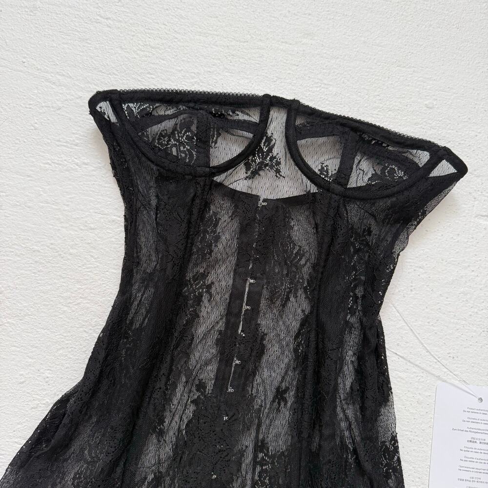 Black Lace Overlay Top - Picture 3 of 9